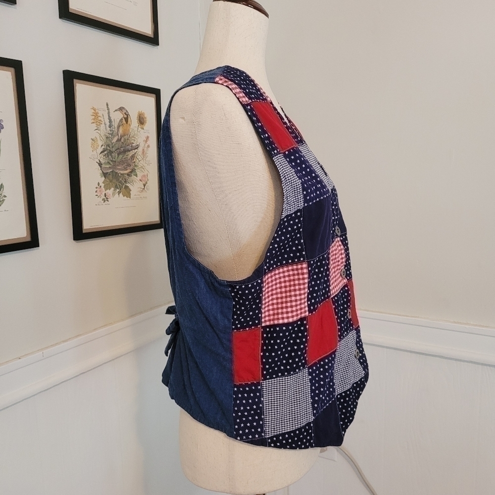 Vintage Patriotic Patchwork Button Down Usa Ameri… - image 4